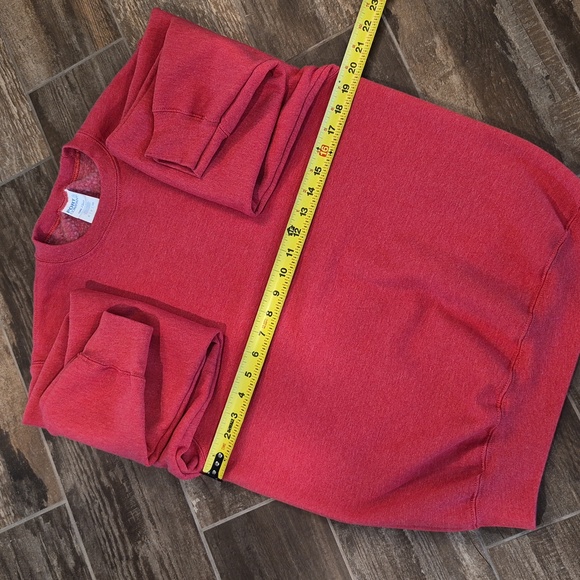 Port & Co Heather Red Fleece Crewneck Long Sleeve Sweatshirt, Women's S Men's XS - Picture 8 of 14